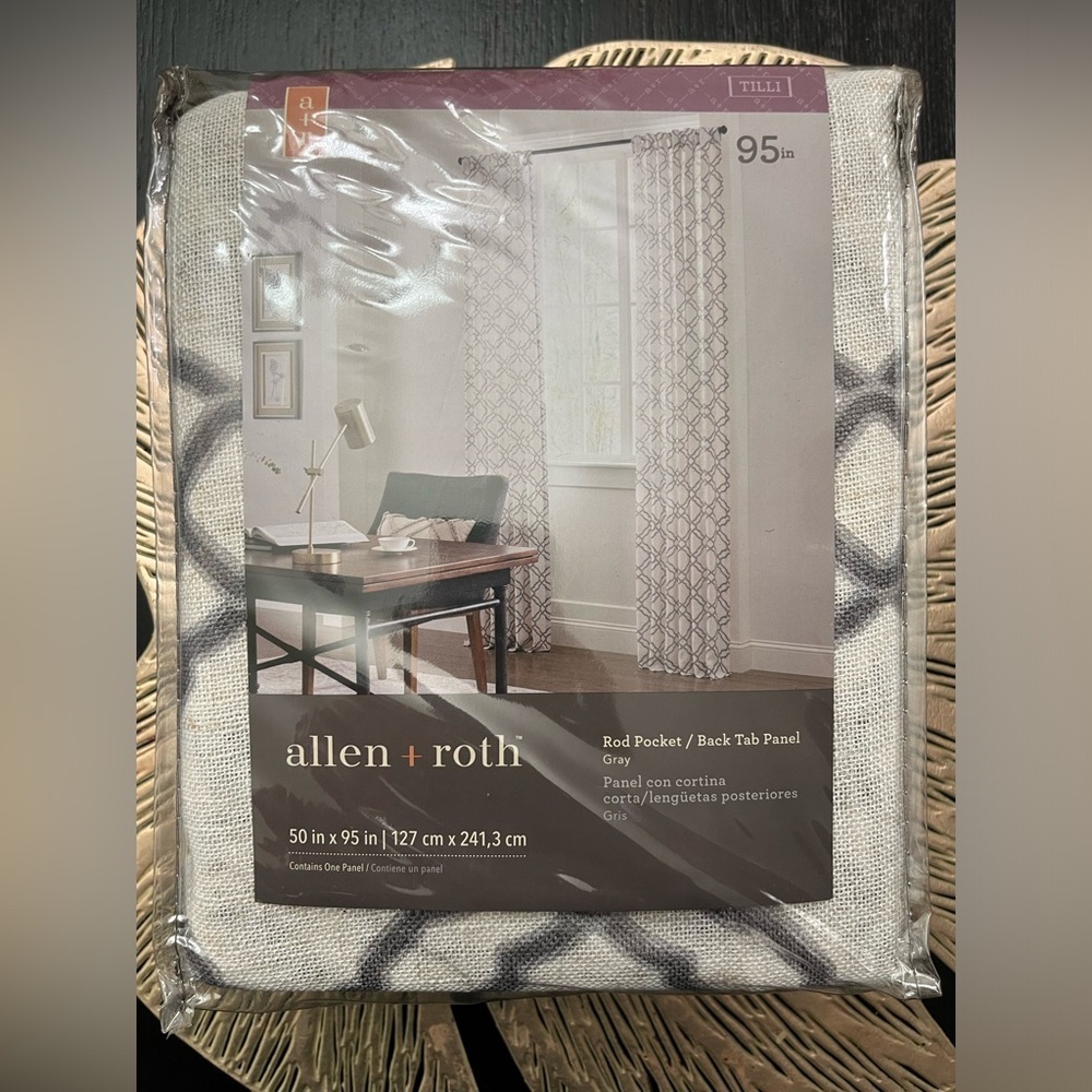 2PK Allen+Roth 50x95-in Grey Light Filtering Back Tab Curtain Panels - Picture 10 of 10